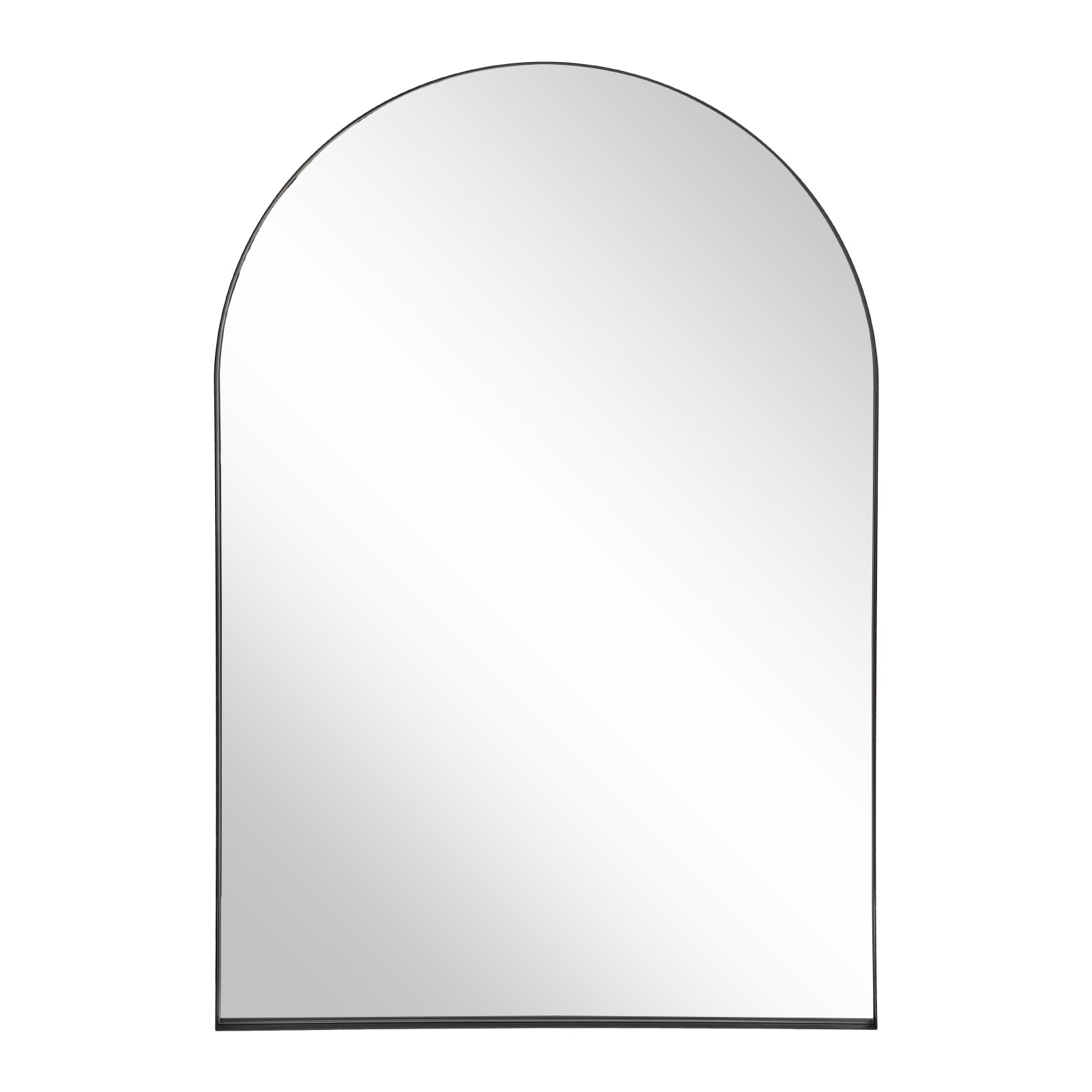 Arched Bathroom Mirror With Modern Black Metal Frame Wall Decor_voghion.com